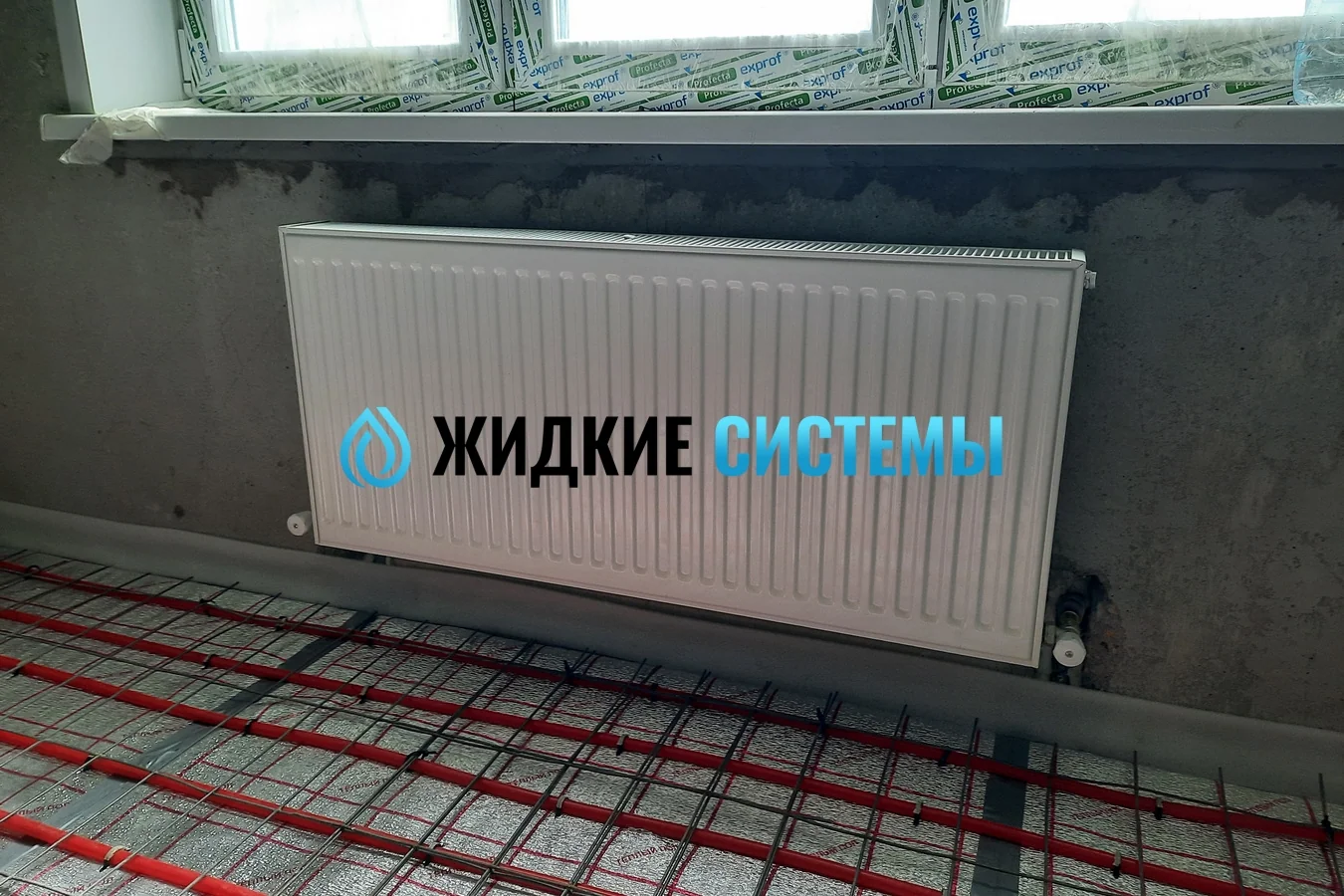 Подключение стального радиатора из стены для жилой комнаты