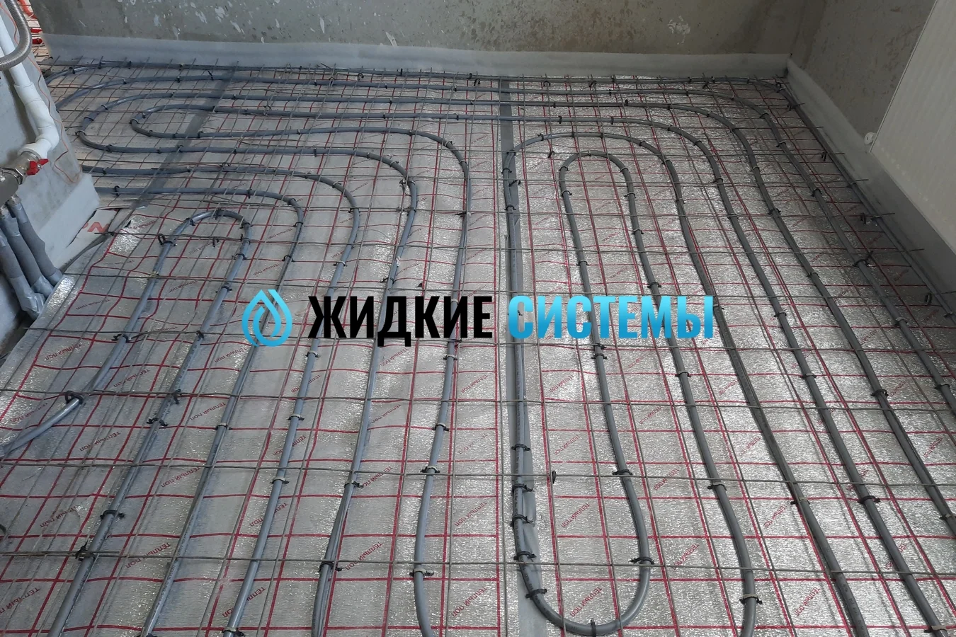 Монтаж тёплого пола c водяным подогревом трубой PE-Xa Evoh