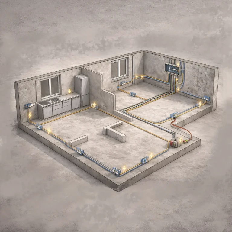 Монтаж и подключение электропроводки для розеток в Смоленске