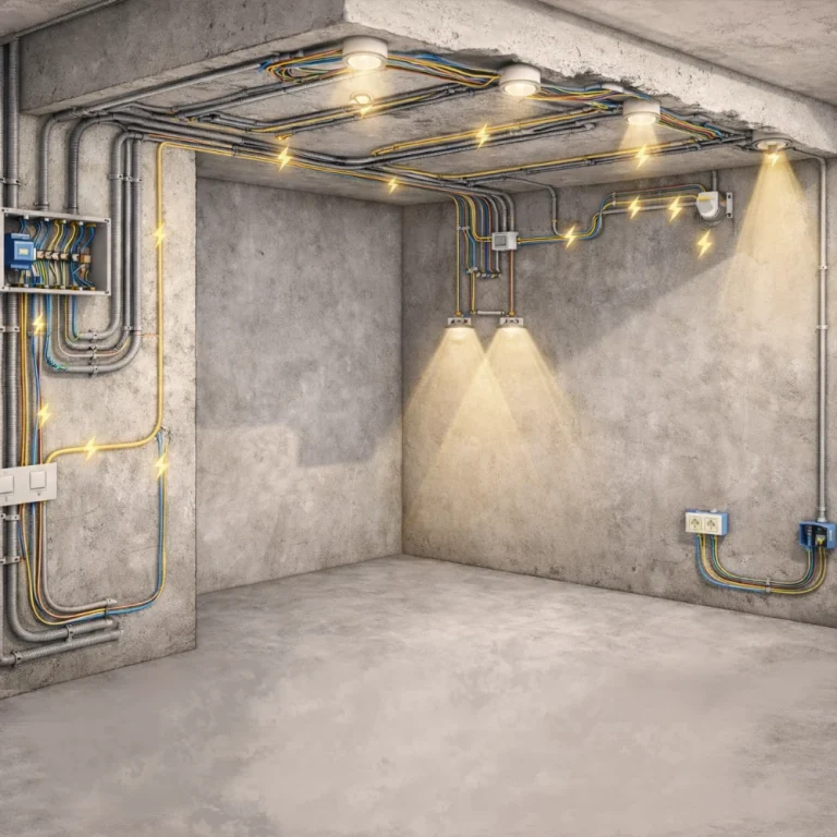 Монтаж и подключение электропроводки для освещения в Смоленске