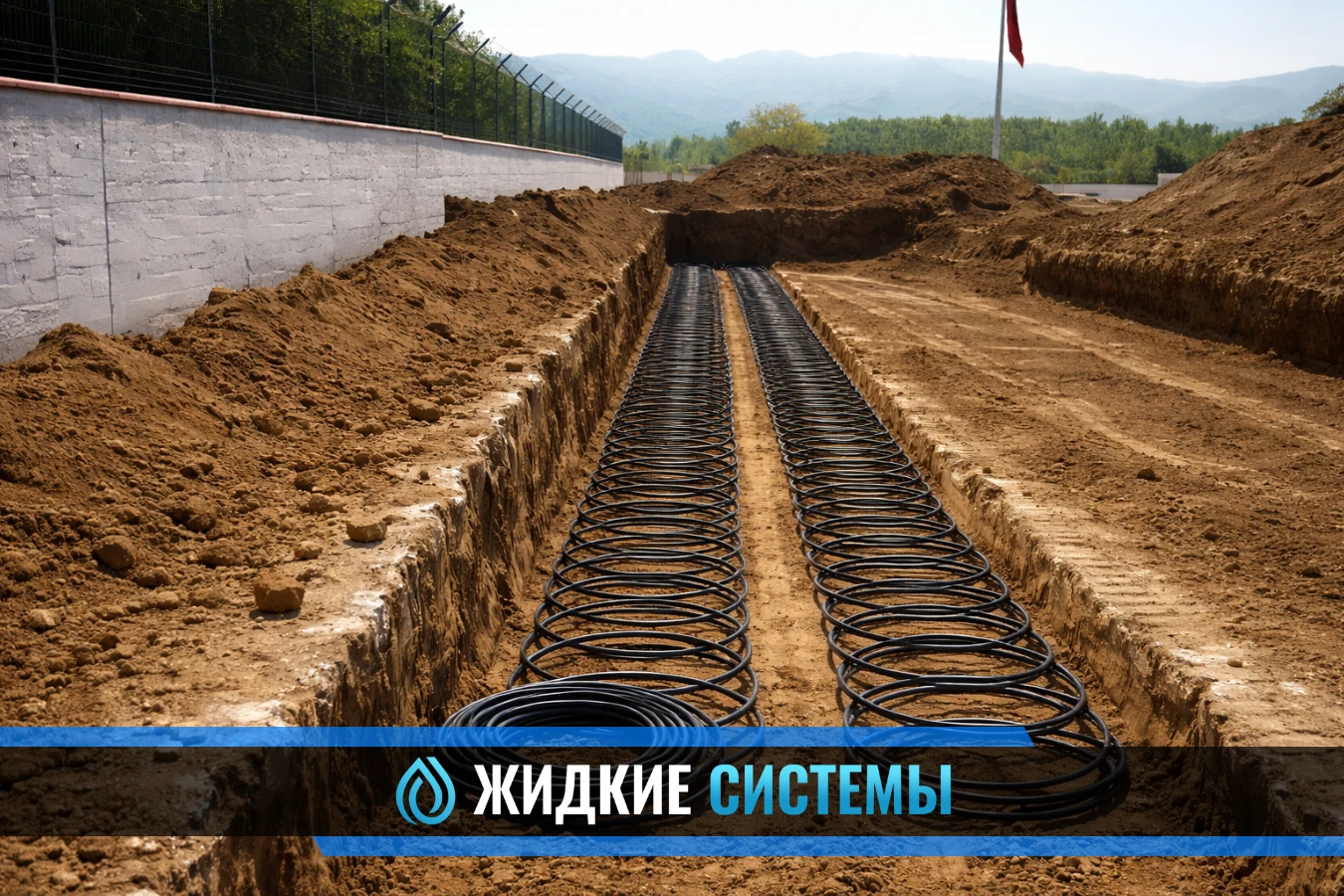 Монтаж трубопровода для геотермального теплообменного контура в Смоленске