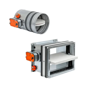 Клапан воздуховода - дымозащищённый, огнезащищённый, взрывозащищённый