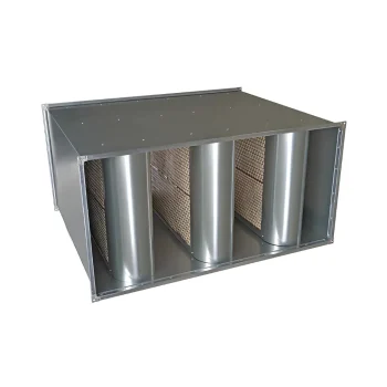 Прямоугольный шумоглушитель вентиляции - пластинчатый