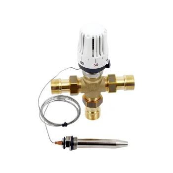 Термостатический трёхходовой смесительный клапан с внешним датчиком